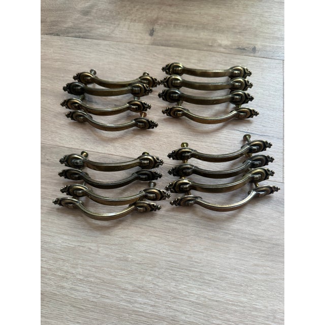 Vintage Amerock Carriage House 735-1 Solid Brass Cabinet Pulls – Set of 16 For Sale - Image 9 of 12