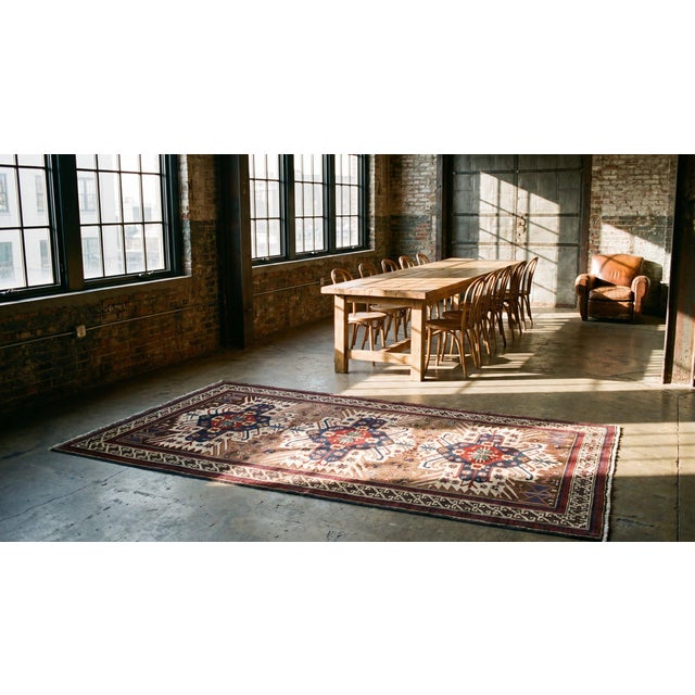 Brown 1880s Multibrown Medallion Antique Caucasian Zeychor Rug 3'7" X 5'6" Handknotted Wool Carpet For Sale - Image 8 of 8