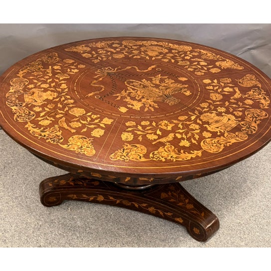 Traditional Mid-19th Century Dutch Mahogany Marquetry Inlaid Coffee Table, Circa 1840 For Sale - Image 3 of 10