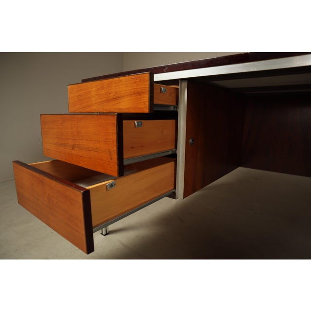 Selene Executive Desk from Ora Acciaio, Italy, 1970s For Sale - Image 10 of 17