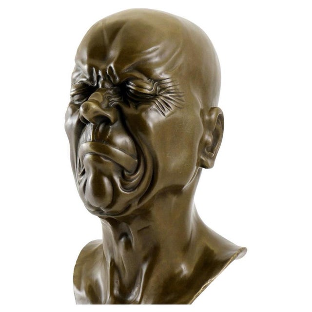After Franz Xaver Messerschmidt, Bust, Bronze For Sale - Image 9 of 9