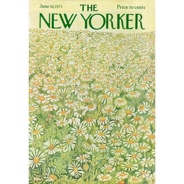 Original vintage New Yorker magazine cover dated June 16, 1973 featuring a Daisies theme. Cover art by Ilonka Karasz...