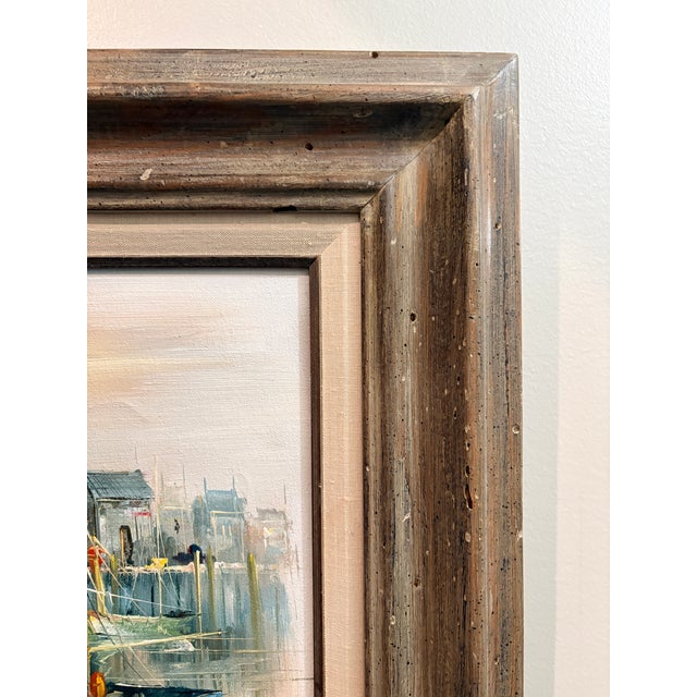1970s 1970s Mid-Century Modern Alan Simpson Original Oil Painting in Mexico Wood Frame For Sale - Image 5 of 10