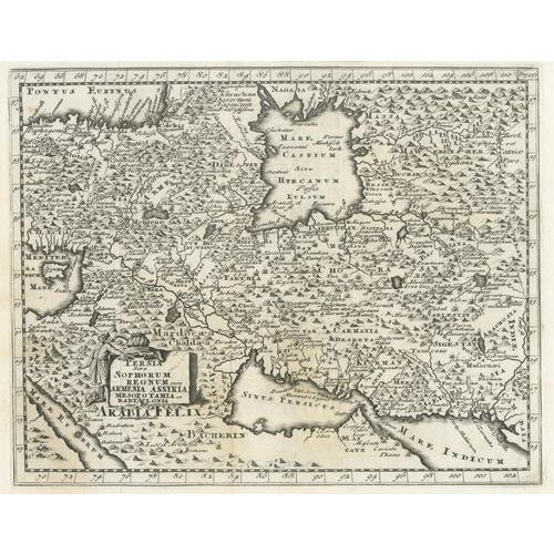 Cluver Persia Map with Armenia & Mesopotamia, 1697 For Sale - Image 3 of 10