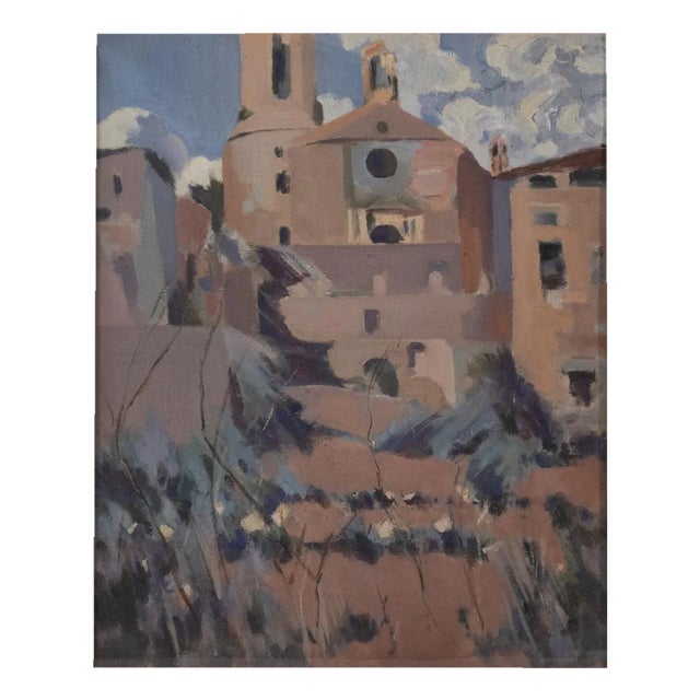 Jaquim Mir, Study of a Church, Oil on Canvas For Sale