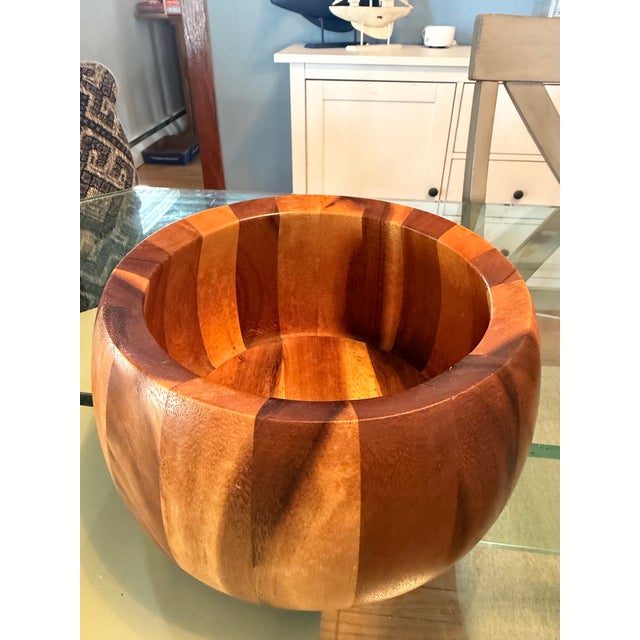 1970s 1970s Dansk Ihq Jens Quistgaard Wood Salad Bowl and Tong Set For Sale - Image 5 of 6