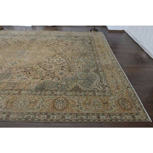 Textile 1970s Vintage Persian Handknotted Wool Orange Oversize Area Rug For Sale - Image 7 of 11