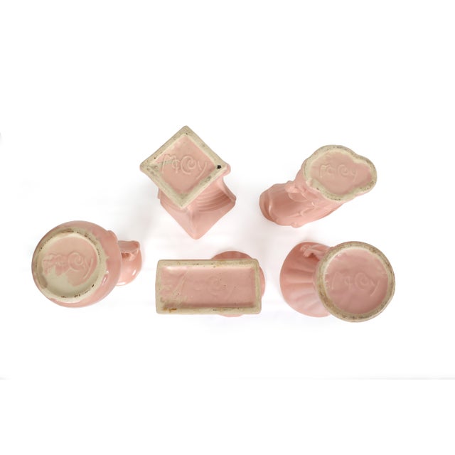 Set of 5 Vintage McCoy Vases in a Pink Matt Glaze For Sale - Image 17 of 18