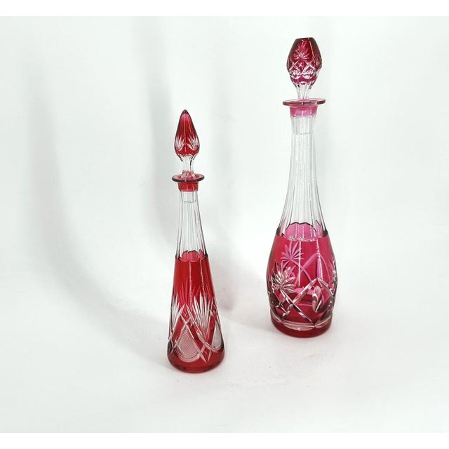 Crystal Carafe from Val Saint Lambert, 1960s, Set of 2 For Sale - Image 4 of 11