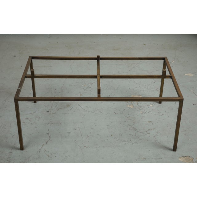 Late 20th Century Modernist Brass Coffee Table With Travertine Top For Sale - Image 18 of 18