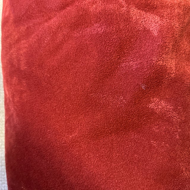 Regency Style Ruby Velvet Lumbar Pillow For Sale - Image 9 of 12
