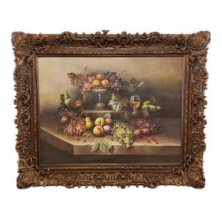 1990s Fruit Painting Still Life Unknown Artist - Framed For Sale