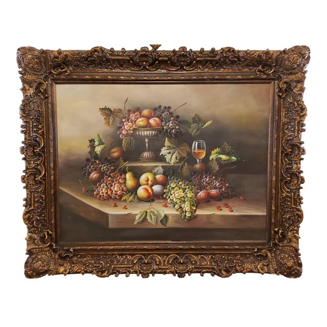 1990s Fruit Painting Still Life Unknown Artist - Framed For Sale