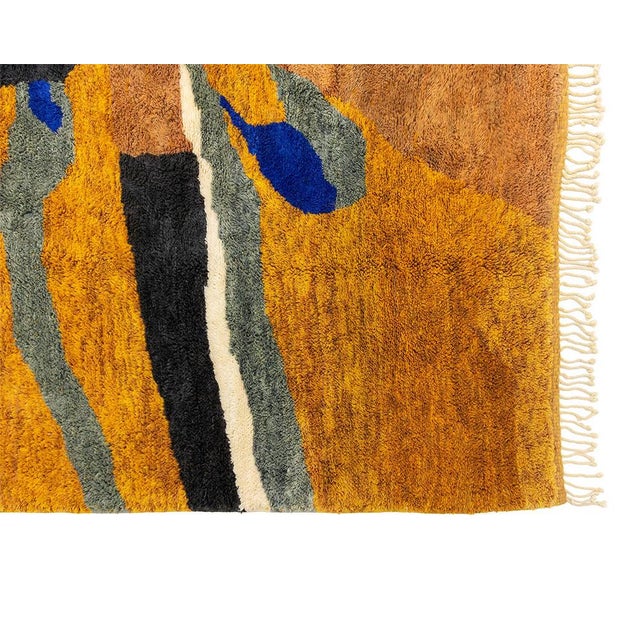 Black Striking Hand-Knotted Wool Rug by Azele Studio For Sale - Image 8 of 11