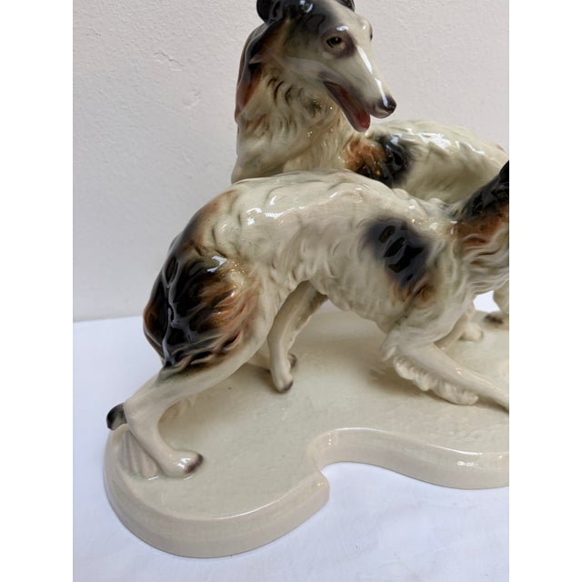 Borzoi Greyhounds Porcelain Figurine by Cortendorf Company, 1950s For Sale - Image 4 of 11