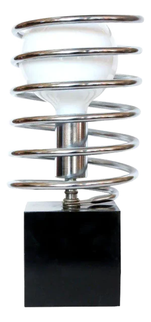 1960s Modernist Spring Table Lamp by Sonneman Lighting Company, Unsigned