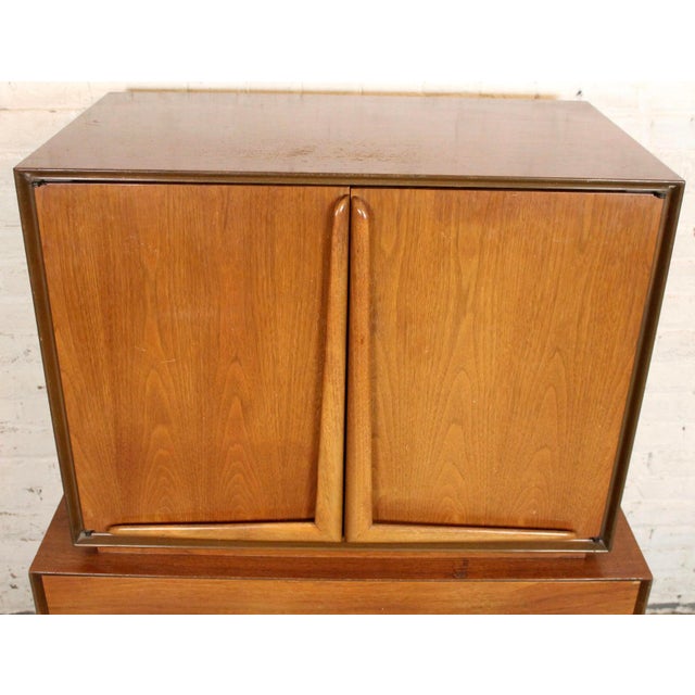 Mid 20th Century Mid 20th Century Modern Sculptural Walnut Highboy Dresser For Sale - Image 5 of 13