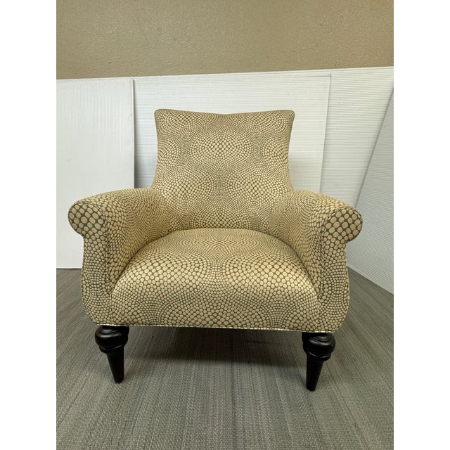 2010s Contemporary Wingback Chair With Spiral Pattern For Sale - Image 5 of 12
