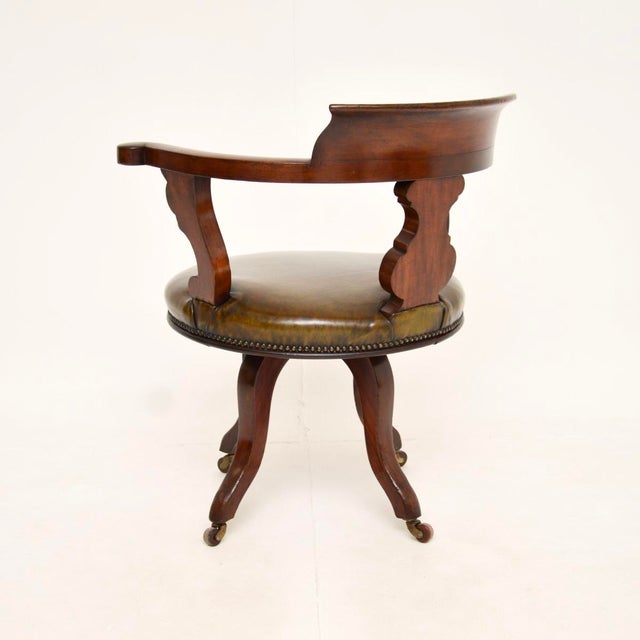 Mid 19th Century Antique Victorian Swivel Desk Chair, 1860 For Sale - Image 5 of 11