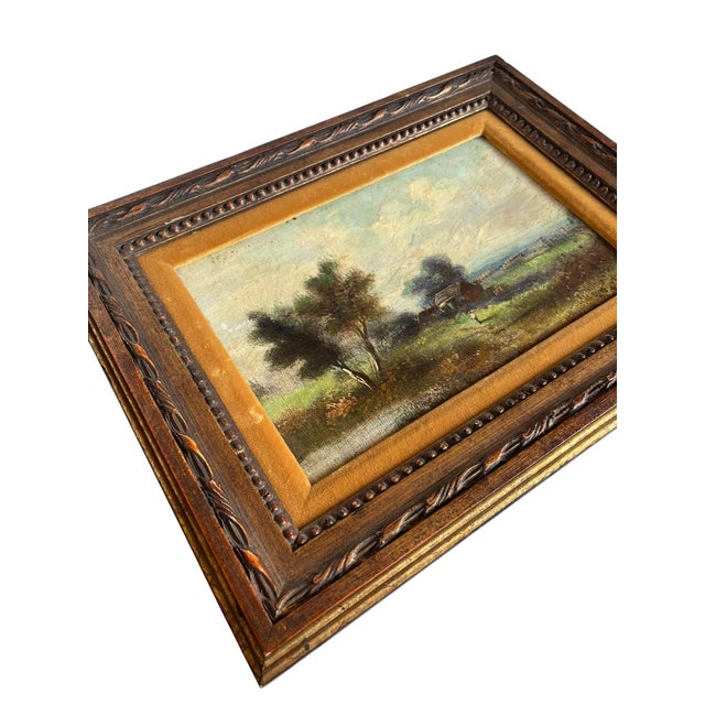 19th Century French Countryside Painting For Sale - Image 5 of 6