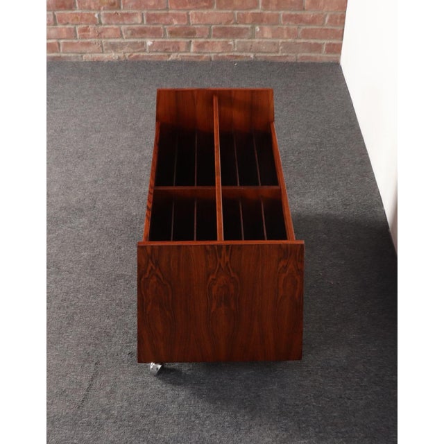 Norwegian Rosewood Magazine Rack / Record Lp Caddy by Rolf Hesland for Bruksbo For Sale - Image 13 of 18