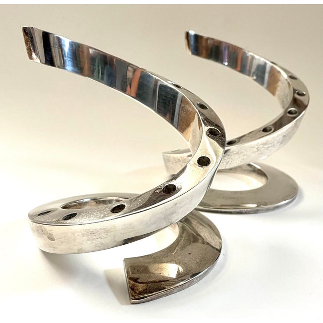 Mid Century Dansk Silver Plate Spiral Candle Holder by Bertil Vallien