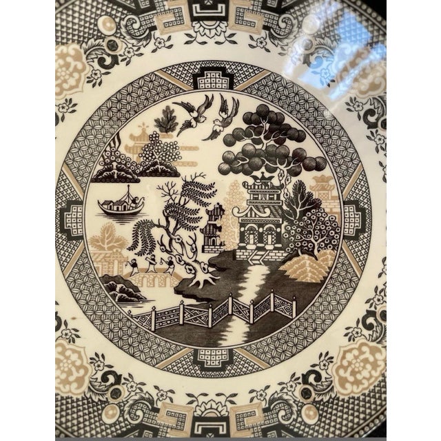 1950s Royal Stafford Black & White Willow Pattern Ceramic Bowl For Sale - Image 6 of 6