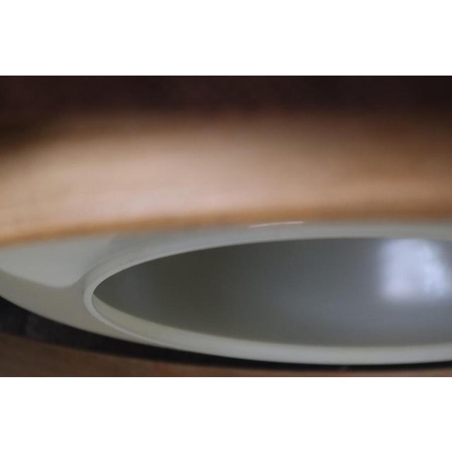 Mid-Century Modern Pendant Lamp in Brown Fabric, Wood and Glass from Doria Leuchten, Germany, 1970s For Sale - Image 6 of 18