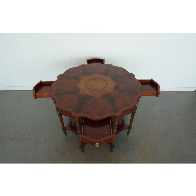 Maitland - Smith Vintage Maitland-Smith Inlaid Mahogany Accent Table For Sale - Image 4 of 18