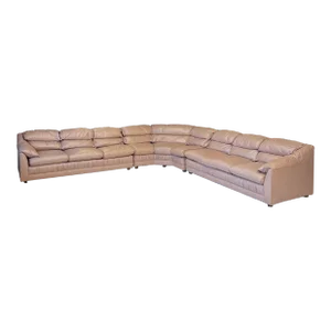 1980s Vintage Large Light Mauve Leather Sectional