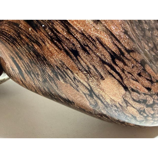 Black and Avventurine Murano Glass Duck attributed to Seguso, Italy, 1970s For Sale - Image 16 of 17