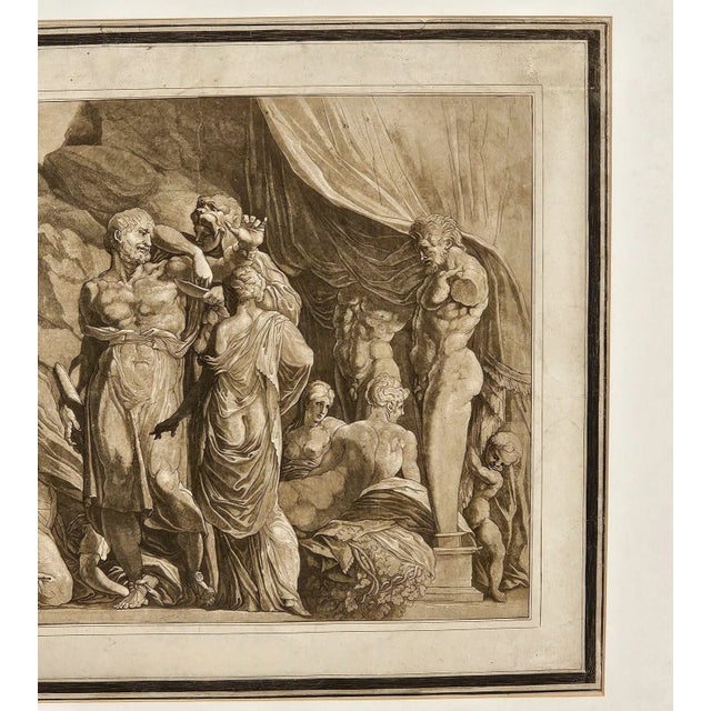 Engraving of an Ancient Scene, Italy Circa 1820 For Sale - Image 4 of 4