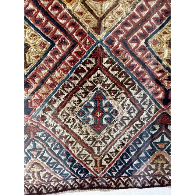 Wood Framed Antique Woven Anatolian Woven Textile For Sale - Image 7 of 13