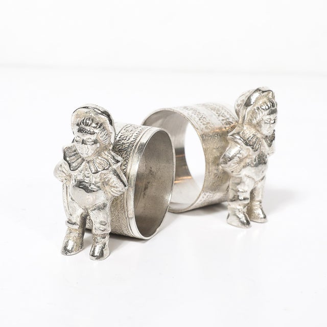 Silver Pair of Victorian Silver-Plated 'Eton Boy' Napkin Holders For Sale - Image 8 of 12
