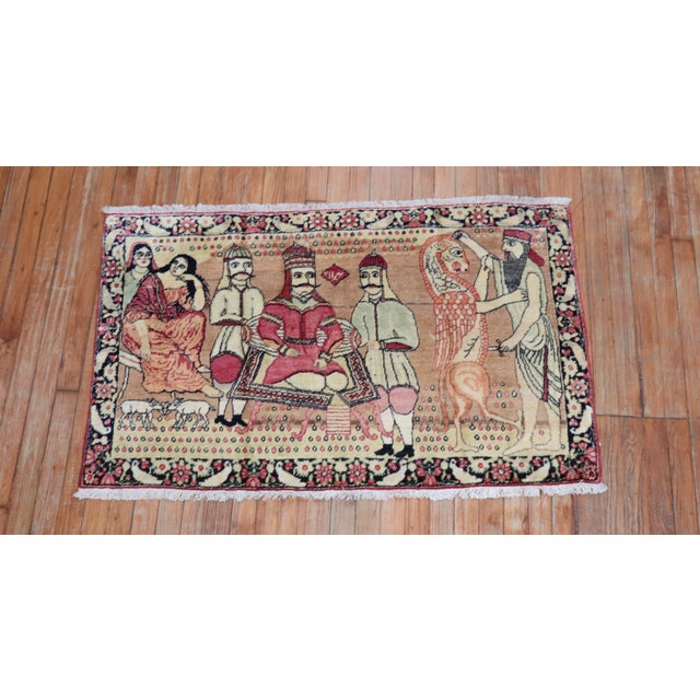 Early 20th Century Zabihi Collection Persian Pictorial Lavar Kerman Rug - 2'7" x 4'1" For Sale In New York - Image 6 of 6