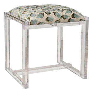 Glencoe Ocelot Celadon Lucite Bench