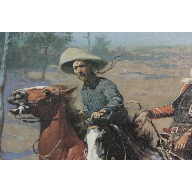 Paint Frederick Remington Reproduction Oil Painting on Canvas For Sale - Image 7 of 17