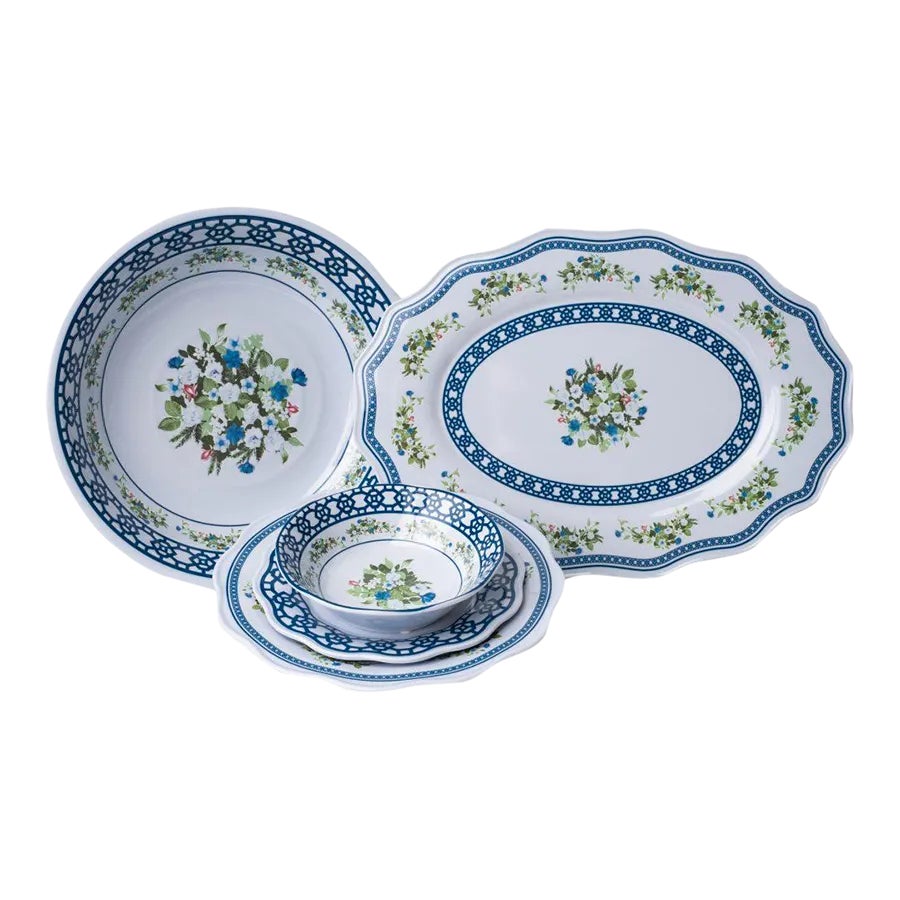 Trellis & Topiary Melamine Dinnerware Set, Service for Four - 14 Pieces ...