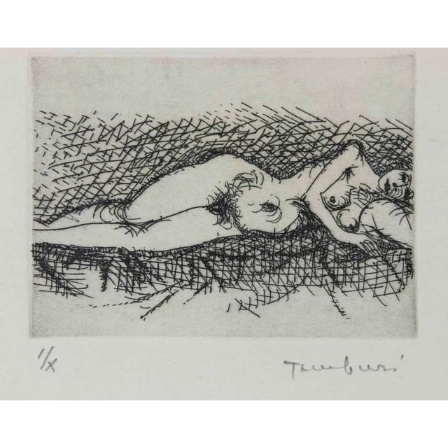 Orfeo Tamburi, Settembre, una Donna, Etching, 1971 For Sale - Image 4 of 4