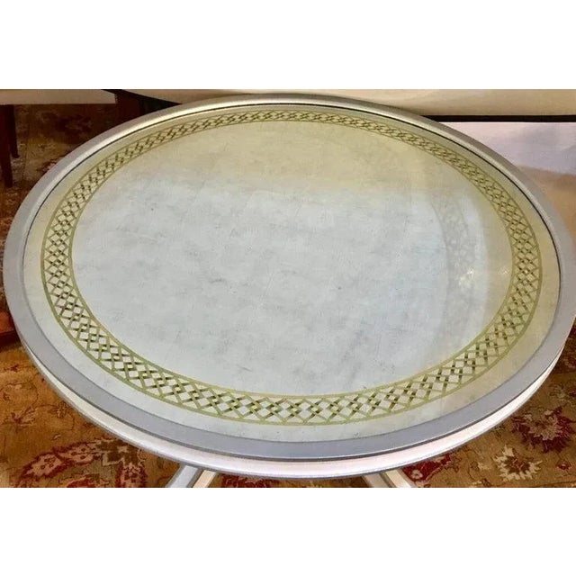 1960s Pair of Compatible Églomisé Top Painted Side, End or Centre Tables For Sale - Image 5 of 13