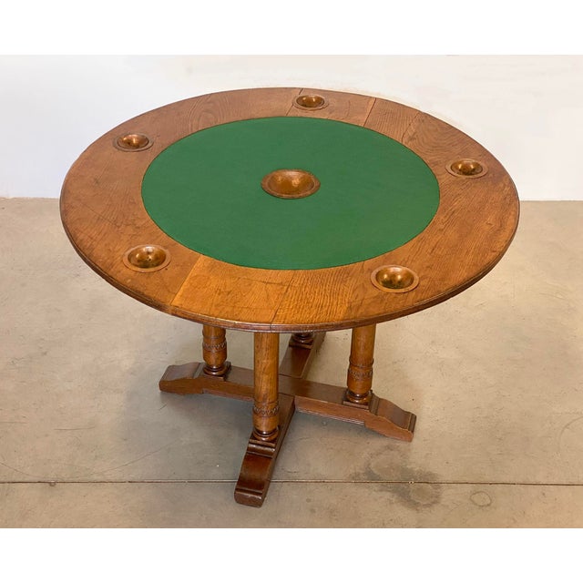 Brown Oak Game Tables, 1940s, Set of 2 For Sale - Image 8 of 17