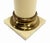 Harvey Probber Pair Brass and White Beige Lacquered Wood Round Pedestals Table Bases Stands For Sale - Image 4 of 8