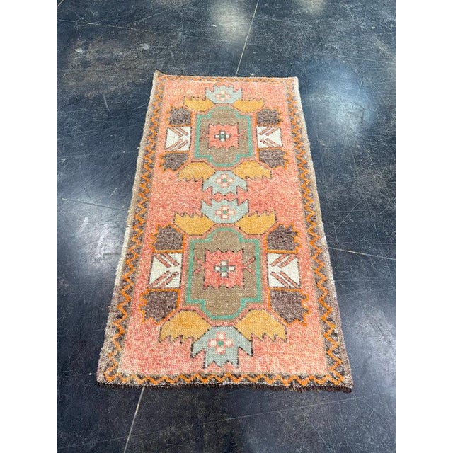 Turkish Mini Rug Oriental Hand Knotted Vintage Rug 1'10" x 3'7" #17073 Explore a curated collection of hallway runners,...