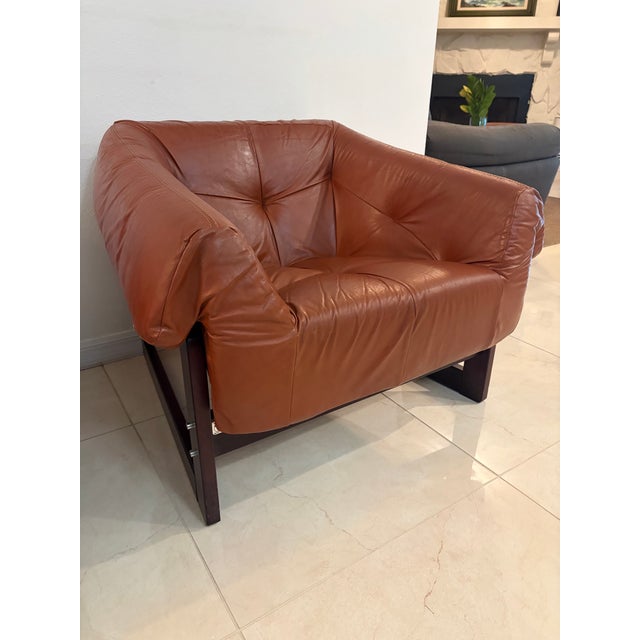 Mid-Century Modern Percival Lafer Mp-97 Armchairs in Cognac Leather – Pair For Sale - Image 11 of 12