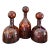 Vintage Tortoise Glass Decanters With Ball Stoppers – Set of 3 For Sale