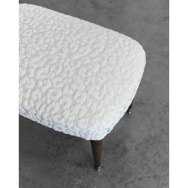 Mid-Century Italian Stool with Leopard and Brass Details, 1950s For Sale - Image 4 of 6