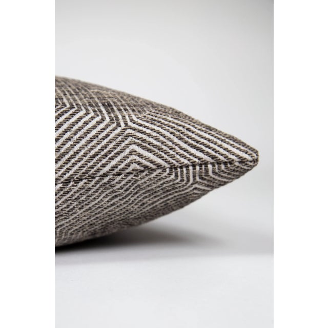 Gray Geometric Pillow For Sale - Image 4 of 5
