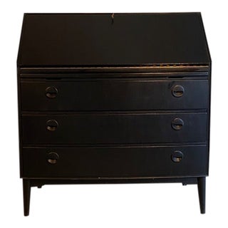 1960s Danish Mid-Century Modern Black Secretary Desk For Sale