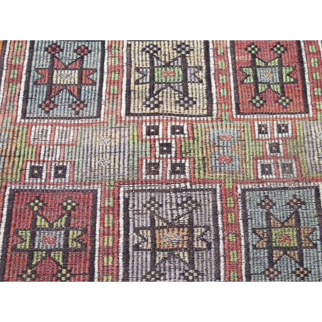 Black 1960s Vintage Turkish Handmade Kilim Rug - 69"x105" For Sale - Image 8 of 12