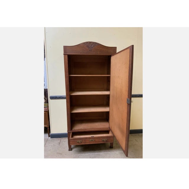 Antique Art Nouveau Linen Wardrobe, 1910 For Sale - Image 4 of 9